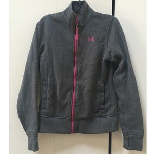 Under Armour gray and pink zip fleece